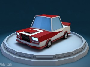 low poly racing car 3D Model