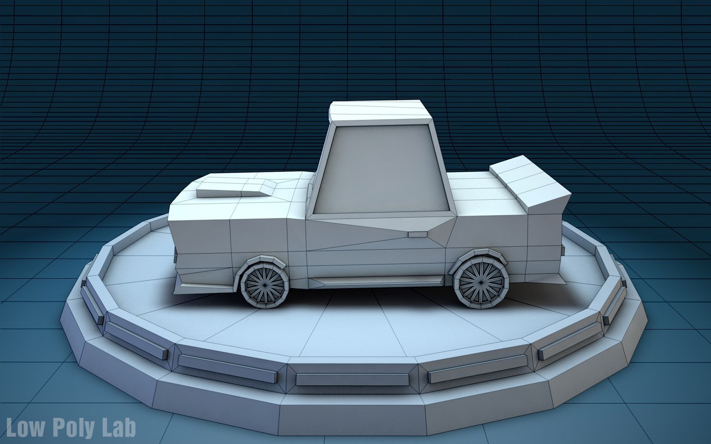 Чертеж low poly машины