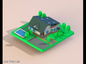 cartoon house low poly 3D-Modell