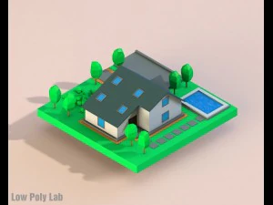 cartoon house low poly 3D Model