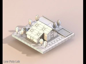 cartoon house low poly 3D Model