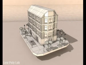 low poly city building 3D Model