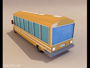 cartoon schoolbus laag poly 3D Model