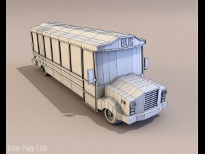 cartoon school bus low poly 3D Model