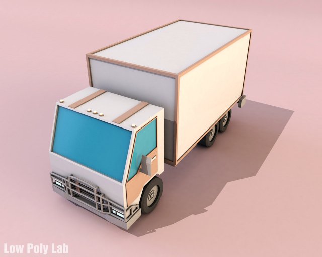 cartoon truck low poly 3D Модель .c4d .max .obj .3ds .fbx .stl .blend 