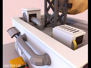 cartoon donut cafe low poly 3D Model