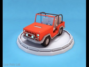 cartoon jeep low poly 3D-Modell