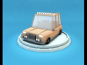cartoon family car low poly 3D Модель