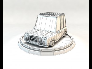 cartoon family car low poly Modelo 3D