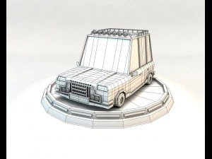 cartoon family car low poly 3D Model