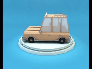 cartoon family car low poly Modelo 3D
