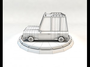 cartoon family car low poly Modelo 3D
