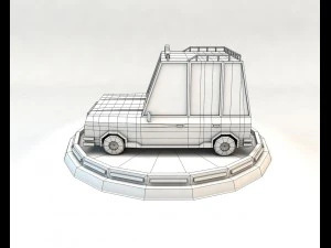 cartoon family car low poly 3D Model