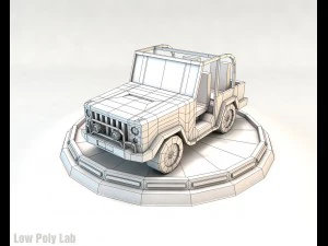 cartoon car set low poly 3D Model