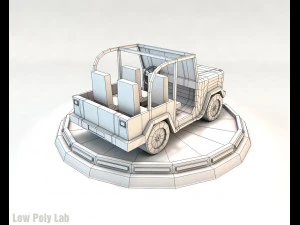 cartoon car set low poly 3D Model