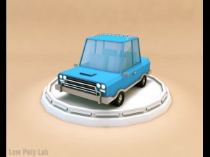 cartoon car set low poly Modelo 3D