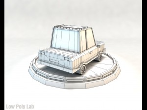 cartoon car set low poly Modelo 3D