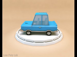 cartoon car set low poly Modelo 3D