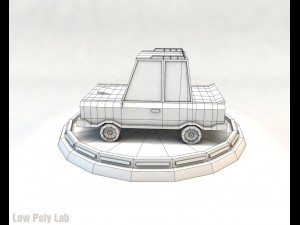 cartoon car set low poly Modelo 3D