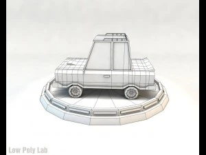 cartoon car set low poly 3D Model