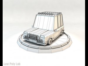 cartoon car set low poly Modelo 3D
