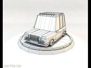 cartoon car set low poly 3D Model