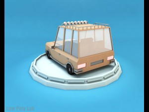 cartoon car set low poly Modelo 3D