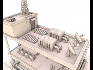 cartoon office low poly Model 3D