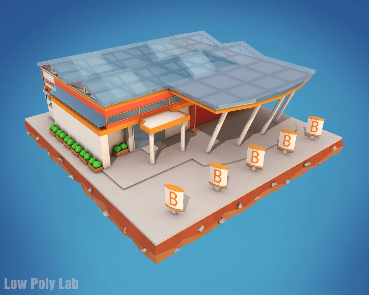 cartoon supermarket low poly 3D Model .c4d .max .obj .3ds .fbx .stl .blend 