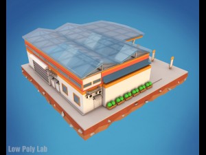 cartoon supermarket low poly 3D 모델