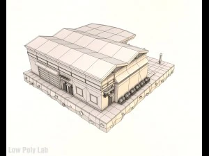 cartoon supermarket low poly 3D Model