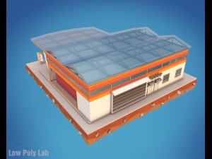 cartoon supermarket low poly 3D 모델
