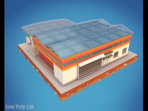 cartoon supermarket low poly 3D Model