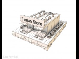 low poly fashion store building Model 3D