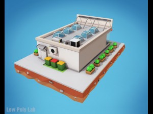 low poly fashion store building Model 3D