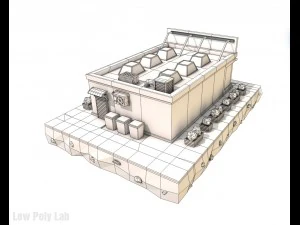 low poly fashion store building 3D Model
