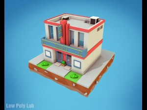 cartoon cinema low poly 3D-Modell