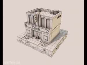 cartoon cinema low poly 3D Modell