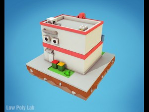 cartoon cinema low poly 3D Modell