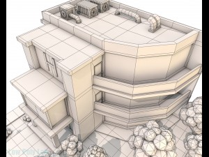 cartoon hotel low poly 3Dモデル