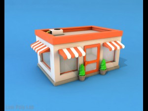 cartoon city buildings low poly Modelo 3D