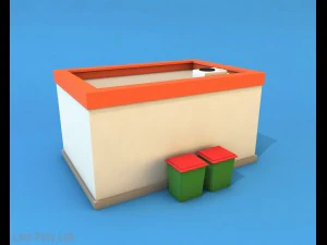 cartoon city buildings low poly 3D Model