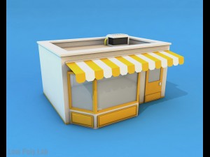 cartoon city buildings low poly Modelo 3D