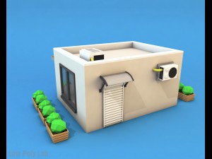 cartoon city buildings low poly Modelo 3D