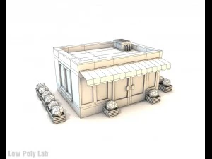 cartoon city buildings low poly 3D Model