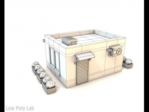 cartoon city buildings low poly Modelo 3D