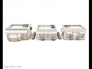 cartoon city buildings low poly Modelo 3D