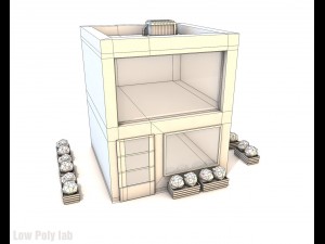 cartoon city buildings low poly 3D Model
