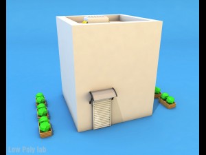 cartoon city buildings low poly 3D Model