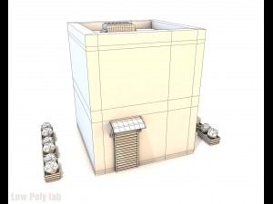 cartoon city buildings low poly 3D Model